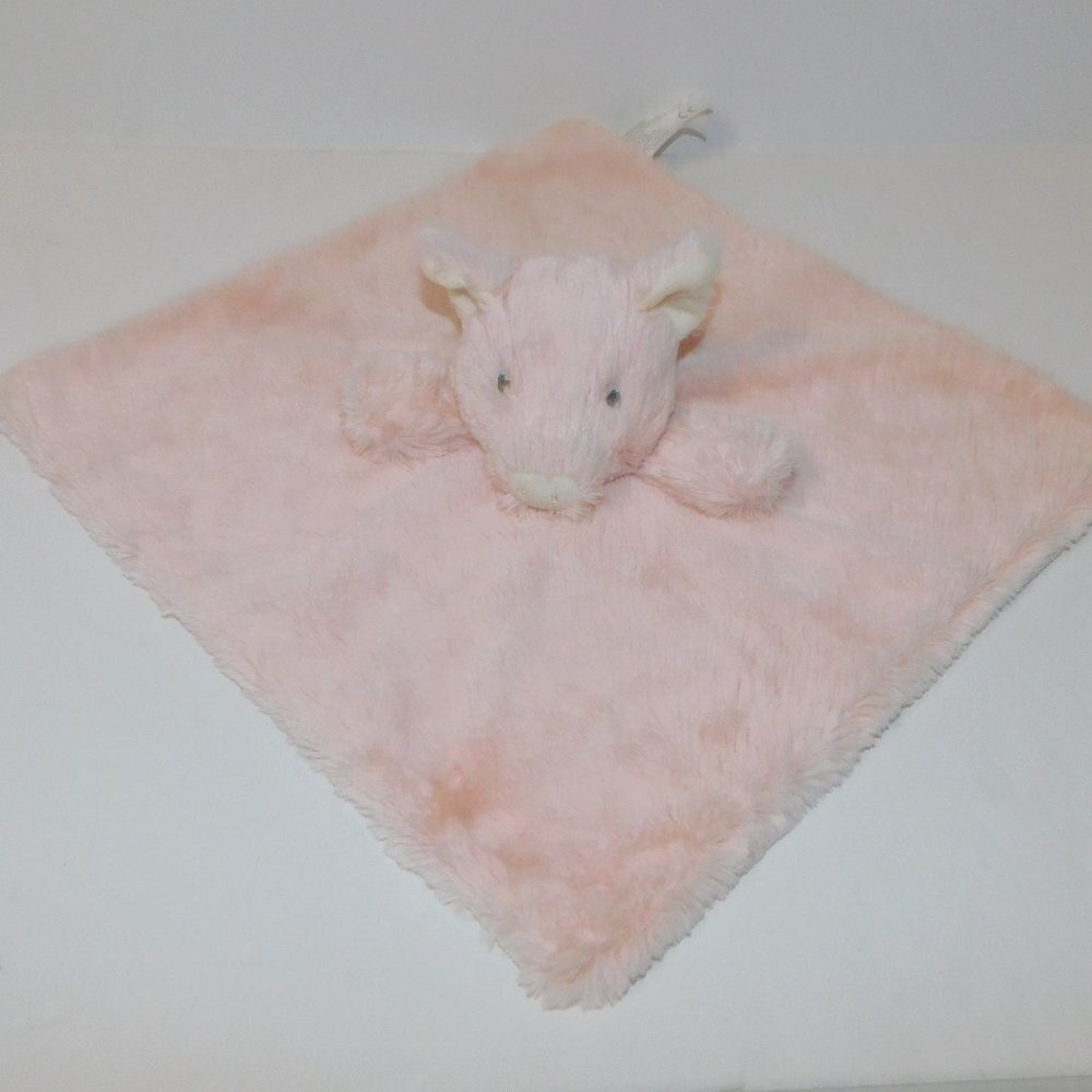 Kellytoy Plush Pink Pig Rattle Security Blanket Baby Lovey nunu soother UNUSED